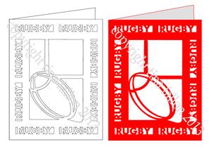 Rugby Ball Blank Card Template - Cutting Machine File