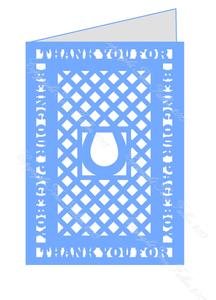 Pageboy Thank You Wedding Card - Cutting Machine File