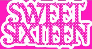Sweet 16 Sixteen Card Template Cutting File