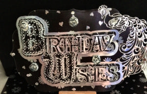 Birthday Wishes Layered Card Topper Only