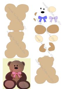 Teddy Bear Shaped Card Template And Paper Piecings