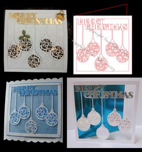 Christmas Hanging Baubles Card Template