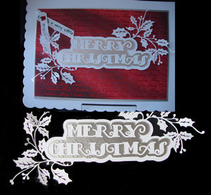 Christmas Cutz 2 Double Holly Merry Christmas