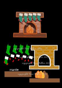 Card Template Christmas Fireplace File