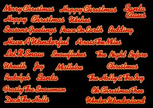 Christmas Words And Sentiments Assortment With Backers