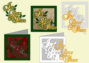 Peace Love Joy Sentiment Topper And Card Template 3 Files