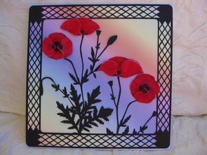 Large 3D Poppy Frame And Decoupage