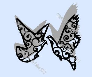 Filigree Wedding Dove Toppers