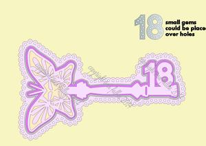 18th Birthday Key Butterfly Design With Box