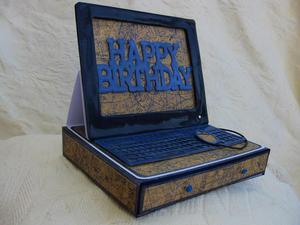 Computer Themed Easel Card With Drawers Under