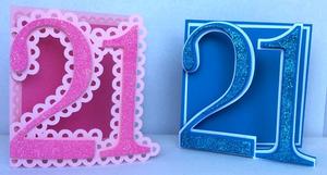21st Shaped Card Templates X 2 Cards (with Layering)