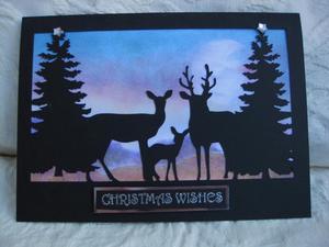 Deer In Forest Christmas Card Template Includes 3D Layering
