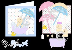 Baby Shower/birth And Birthday Mix N Match Card multi formats