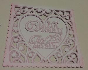 Heart Swirls Wedding Invitation Card Template now in multi digital cutting formats