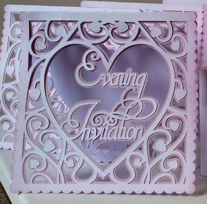 Heart Swirls Evening Wedding Invitation Card Template now in multi digital cutting formats