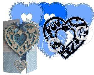Decorative Baby Heart Topper For Boy 6 Layered File