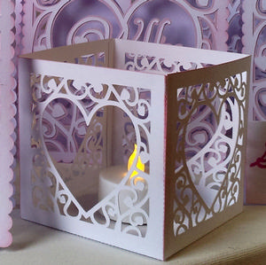 Heart Swirls Tealight Luminaire Template now in multi cutting formats