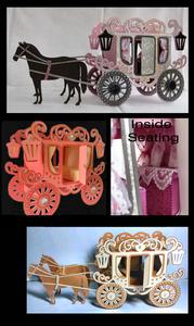 Princess Carriage With Optional Horses And Boxes 3D Model