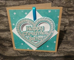 Christmas Heart Sister Card Topper / Hanging Ornament
