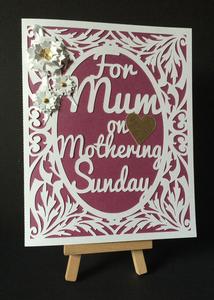 Mum On Mothering Sunday Decorative Card Template