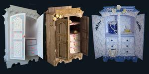 Armoire dresser Wardrobe With Matchbox Drawers cutting machine and also handcut pattern