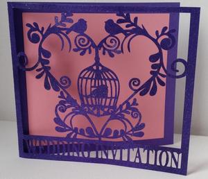 Wedding Set Heart And Bird Cage- Invitation File