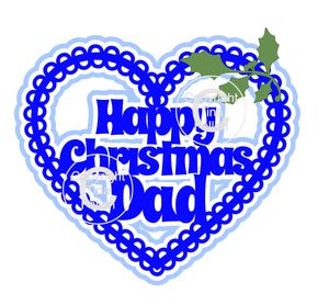 Christmas Heart Dad Card Topper / Hanging Ornament