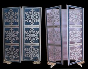 Frozen Snowflake Christmas Panelled Gatefold Card