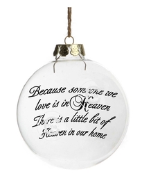 Because Someone We Love is in heaven - vinyl cutting for baubles, pre curved text