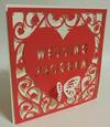 Heart Swirls Wedding Program Card Template now in multi cutting formats
