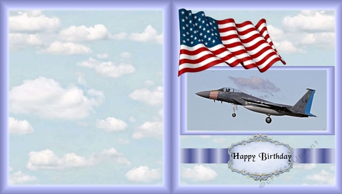 RAF Lakenheaths 493rd Squadron  F15 Heritage Jet Card. Birthday & Fathers Day