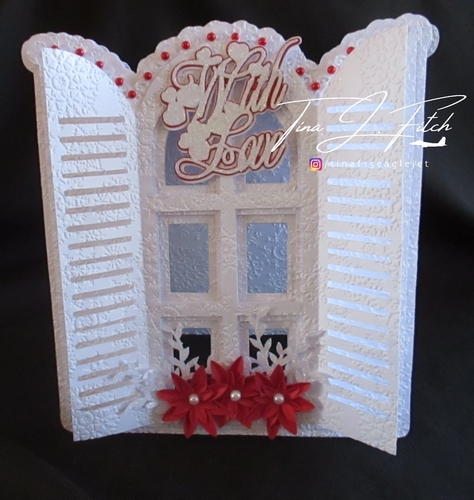 With Love Poinsettia  Window Card, All formats