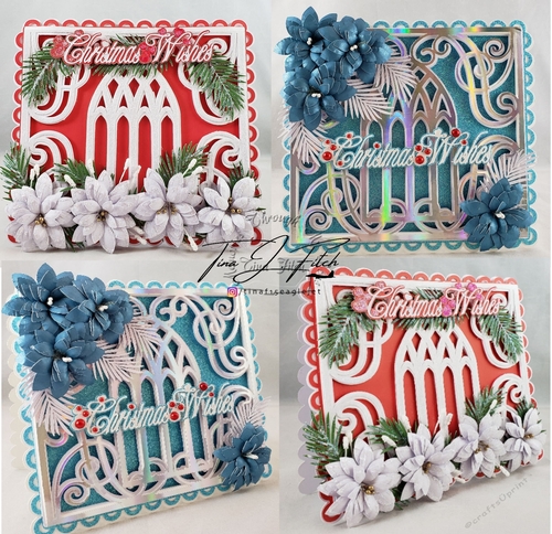 Poinsettia Window Card TF0223, All formats