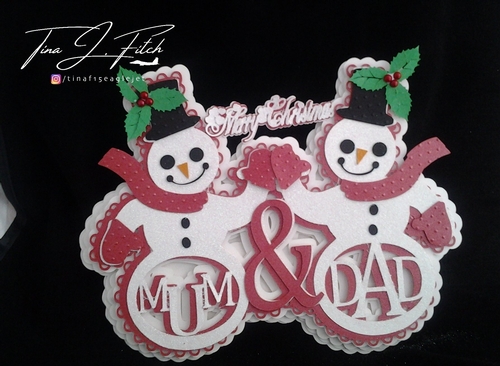 Christmas Mum & Dad Snowman Card, All file formats