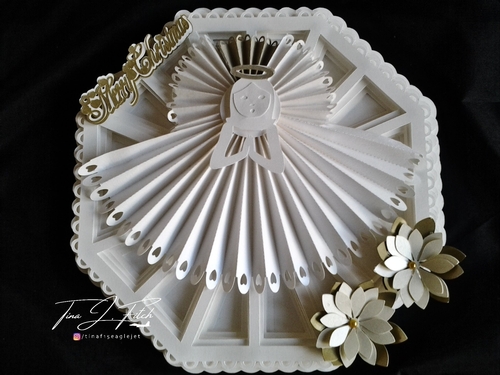Christmas Rosette Angel Card, All formats