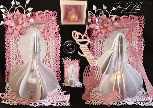 3D  Ladies Tealight  Easel Card & Box, All file formats 