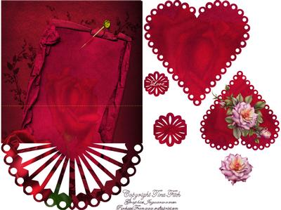 Red Easel Heart Card