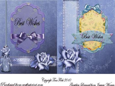 Blue Floral Tag Card Fronts