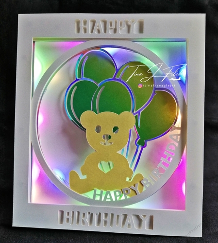 Birthday Balloon Teddy Card TF0368, All Formats