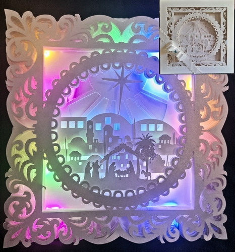 Nativity  Luminaire Card TF0414, Cutting Files , All Formats