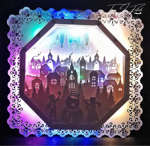 Christmas Scene Card Luminaire, TF0421, All Formats