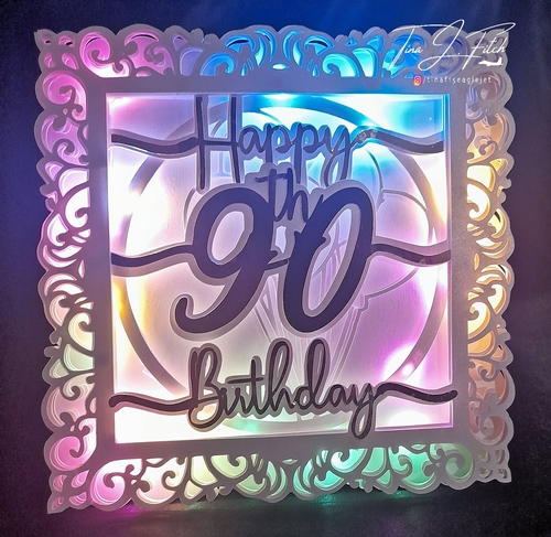 90th Birthday Luminaire Card TF0491, All formats 