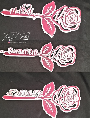 Mom Rose Stem Sentiment toppers TF0512, All Formats