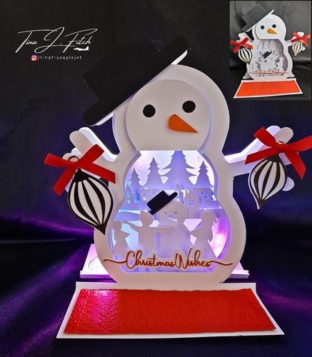 Snowman Scene  Luminaire Card TF0518, All Formats