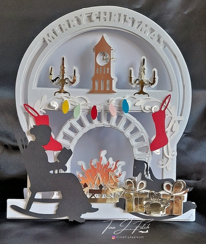Merry Christmas Fireplace Card TF0560 All Formats