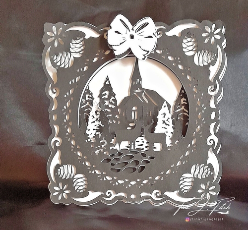 Winter Scene Layered Card TF0572, All Formats