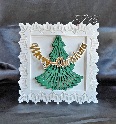 Christmas Tree Frame Layered card, TF0574, All Formats
