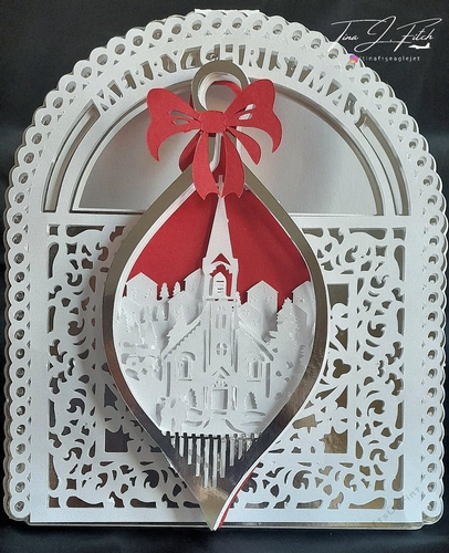 Arched Bauble Layered Scene Card TF0602, ALl Formats