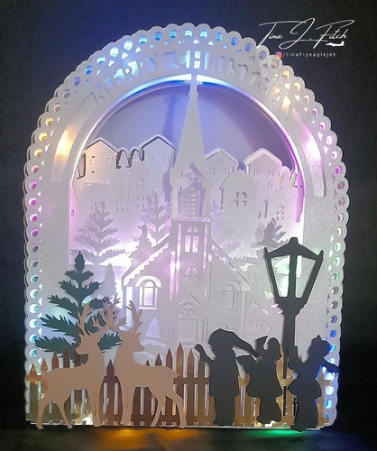 Christmas Church layered card TF0603, All Formats