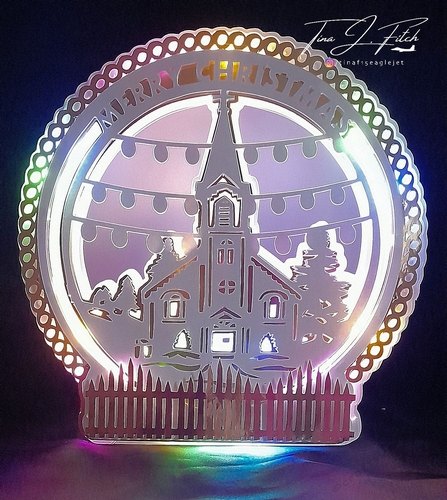 Christmas Church Luminaire  Card TF0604, All Formats